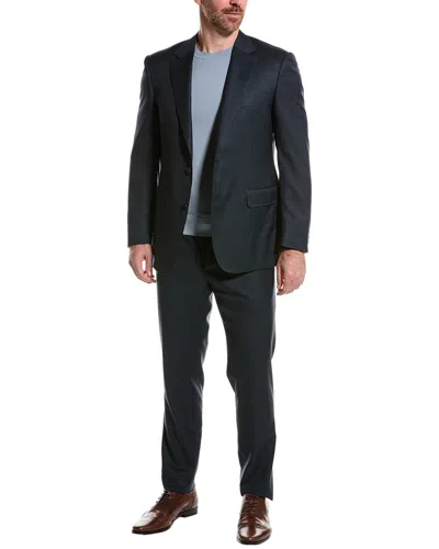 Canali Wool Suit With Flat Front Pant In Blue