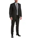 Canali Wool Suit With Flat Front Pant In Grey
