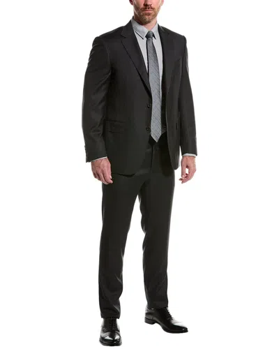 Canali Wool Suit With Flat Front Pant In Grey