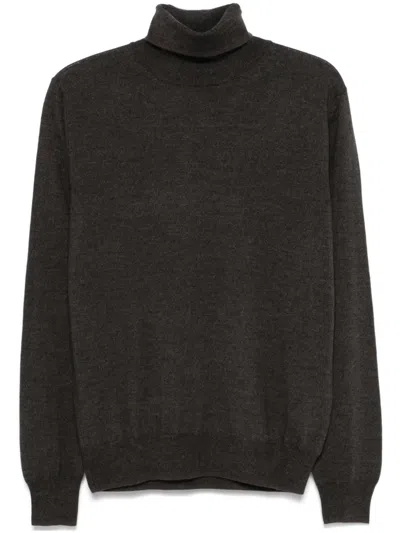 Canali Wool Sweater In Brown