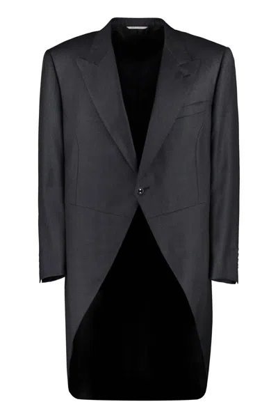 Canali Single-breasted Long-sleeve Jacket In Gray