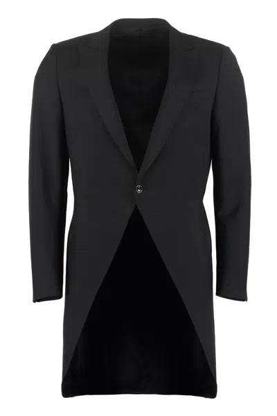 Canali Single-breasted Long-sleeve Jacket In Black