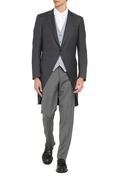 Canali Wool Tailored Jacket In Gray