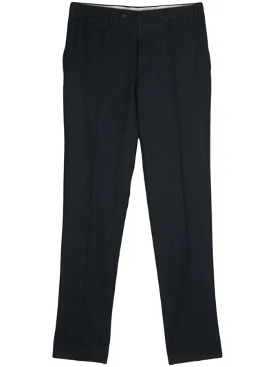 Canali Wool Tailored Trousers In Blue