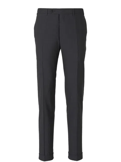 Canali Wool Tailored Trousers In Grey
