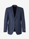 Canali Men's Textured Wool-blend Blazer In Navy Blue