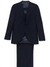 Canali Wool Three-piece Suit In Blue