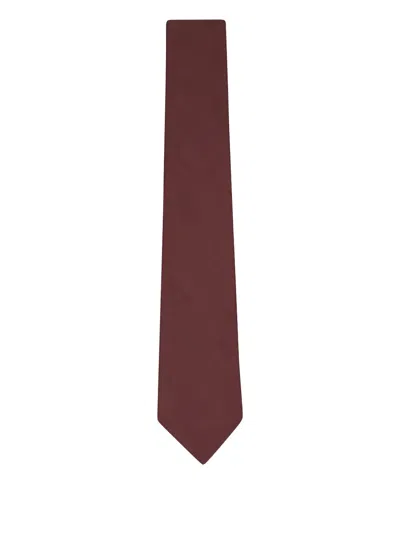 Canali Wool Tie In Burgundy