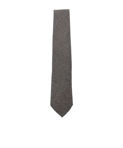 Canali Wool Tie In Gray