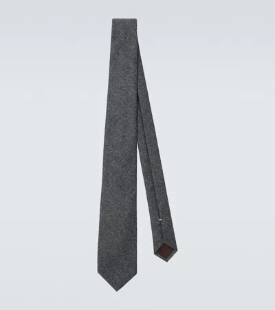Canali Wool Tie In Gray