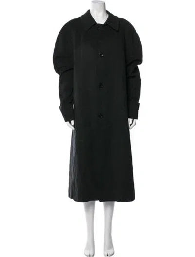 Pre-owned Canali Wool Trench Coat In Black