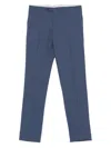 Canali Belt Loop Casual Pants In Blue
