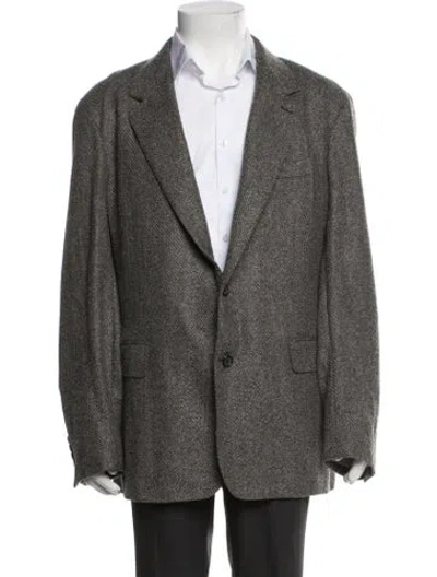 Pre-owned Canali Wool Tweed Pattern Jacket In Brown
