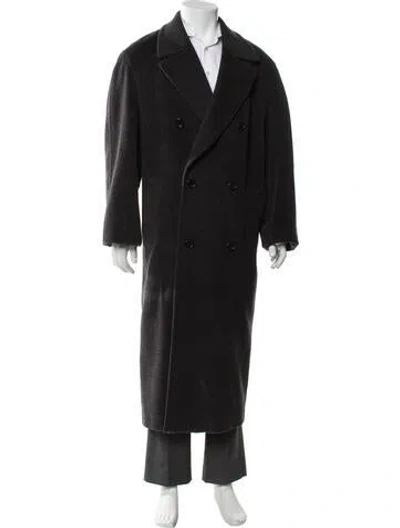 Pre-owned Canali Wool Tweed Pattern Overcoat In Blue