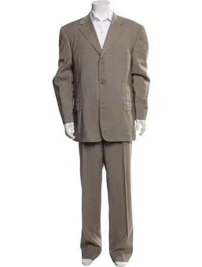 Pre-owned Canali Wool Tweed Pattern Two-piece Suit In Grey
