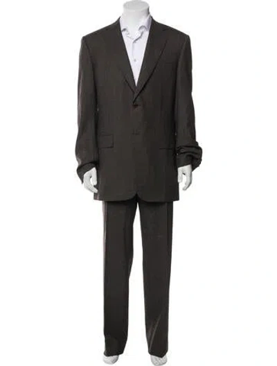 Pre-owned Canali Wool Two-piece Blazer In Brown