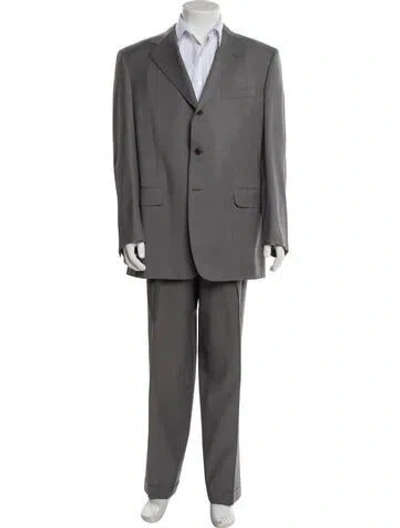 Pre-owned Canali Wool Two-piece Blazer In Gray