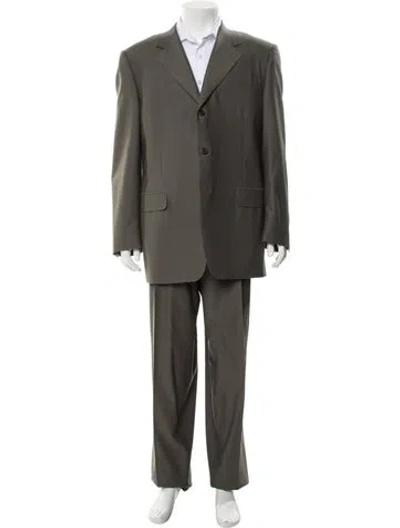Pre-owned Canali Wool Two-piece Blazer In Green