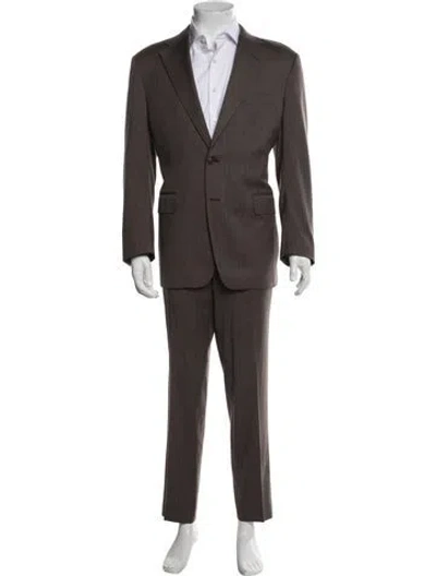 Pre-owned Canali Wool Two-piece Suit In Brown