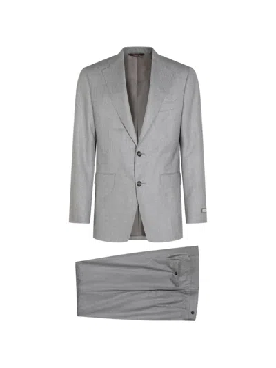 Canali Wool Two-piece Suit In Gray