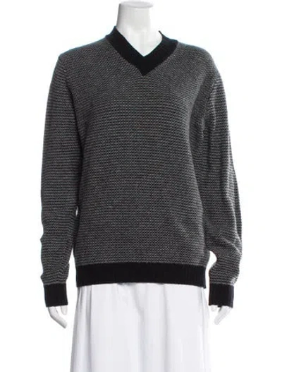 Pre-owned Canali Wool V-neck Sweater In Gray