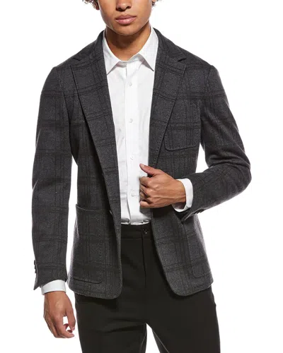 Canali Wool-blend Blazer In Black