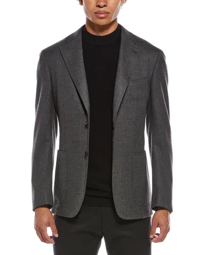 Canali Wool-blend Blazer In Black