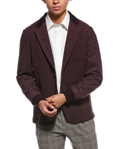Canali Wool-blend Blazer In Purple