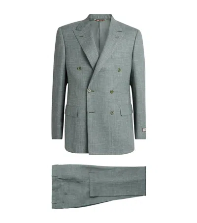 Canali Wool-silk-linen 2-piece Suit In Blue