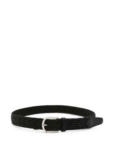Canali Woven Belt In Black