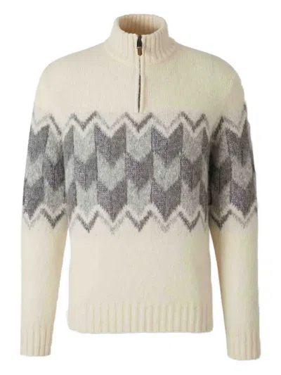 CANALI ZIG-ZAG ROUND NECK SWEATSHIRT