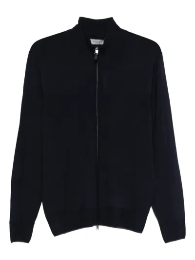 Canali Cardigan Mit Reissverschluss In Blue