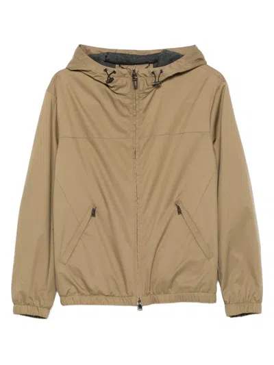 Canali Zip-fastening Jacket In Brown