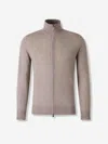 Canali High-neck Zip-front Cardigan In Neutral