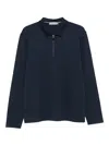 Canali Zip-neck Long-sleeve Sweater In Blue