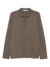 Canali Zip-neck Long-sleeve Sweater In Brown