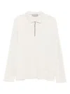 Canali Zip-neck Polo Sweater In Neutral