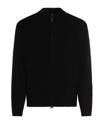 Canali Zip-neck Sweater In Black