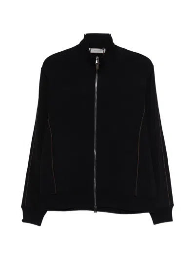 Canali Zip Trim Sweater In Black