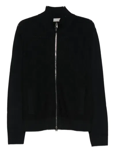 Canali Zip-up Cardigan In Blue