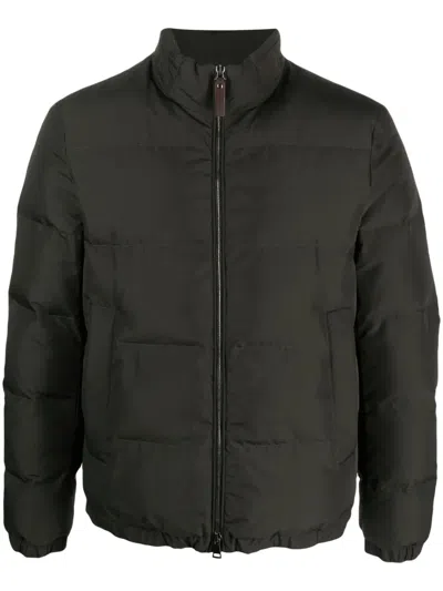 Canali Zip-up Padded Jacket In Green