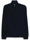 Canali Sweatshirt Mit Reissverschluss In Blau