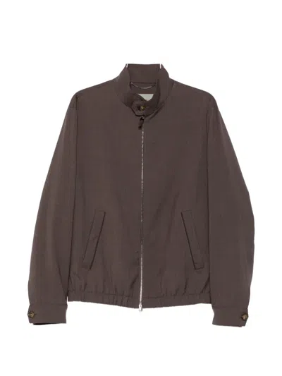 Canali Zip-fastening Long-sleeve Jacket In Brown