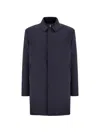 Canali Technical Car Coat In Blue