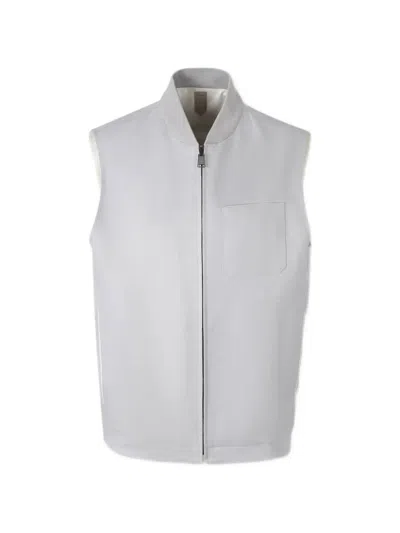 Canali Zip-up Gilet In Gray