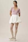 Canapé Pearl-trim Scoop-neck Tee In Purple