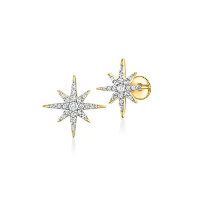 Canaria Fine Jewelry Canaria 0.10- Diamond Starburst Flat-back Stud Earrings In 10kt Yellow Gold