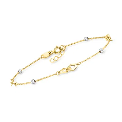 Canaria Fine Jewelry Canaria 10kt 2-tone Gold Bead Station Bracelet In Multi