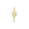Canaria Fine Jewelry Canaria 10kt 2-tone Gold Tennis Racket Pendant In Yellow