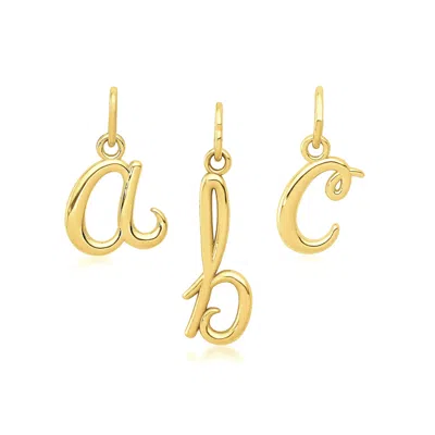 Canaria Fine Jewelry Canaria 10kt Yellow Gold "a" Script Initial Pendant In Multi